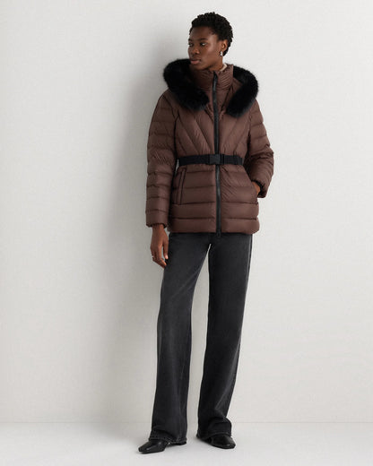 Responsible Down Belted Puffer Coat - XS / Hot Fudge