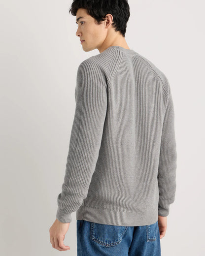 100% Organic Cotton Ribbed Crewneck Sweater - XS / Bahia Blue