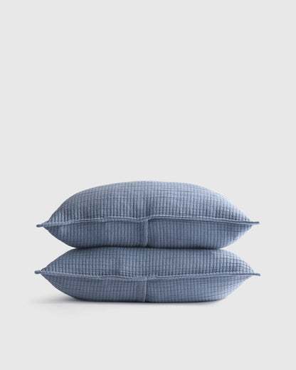 Organic Ribbed Cotton Shams - Standard / Toffee