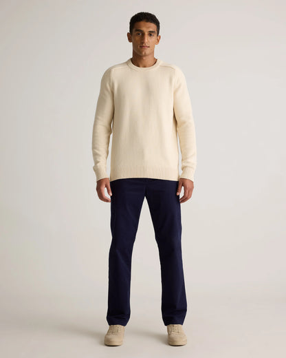 100% Organic Cotton Crewneck Sweater - S / Speckled Beige