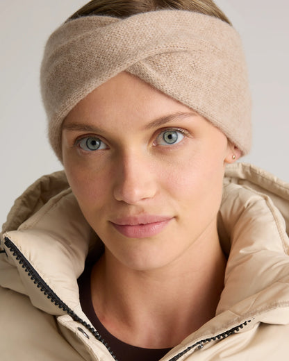 Mongolian Cashmere Twist Headband - One Size / Black