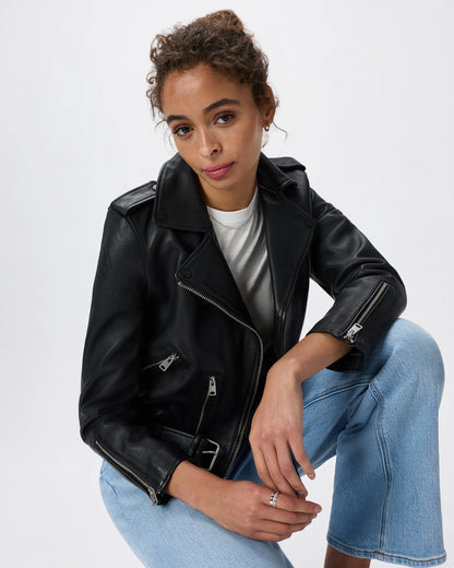 100% Leather Motorcycle Jacket - XS / Cognac