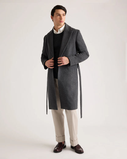 Italian Wool Belted Overcoat - S / Caramel