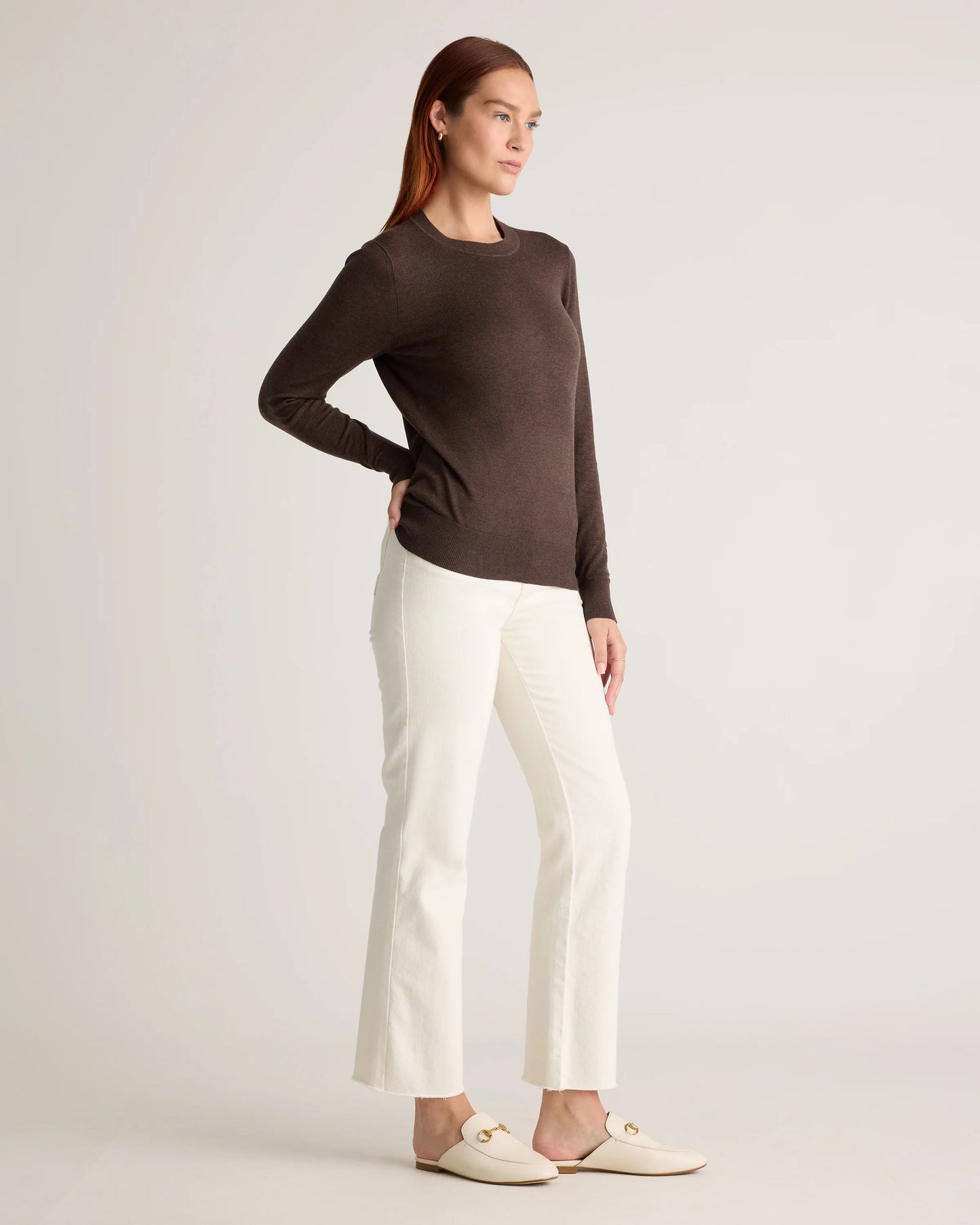 Lightweight Cotton Cashmere Crew Sweater - XS / Mountain Spring Blue
