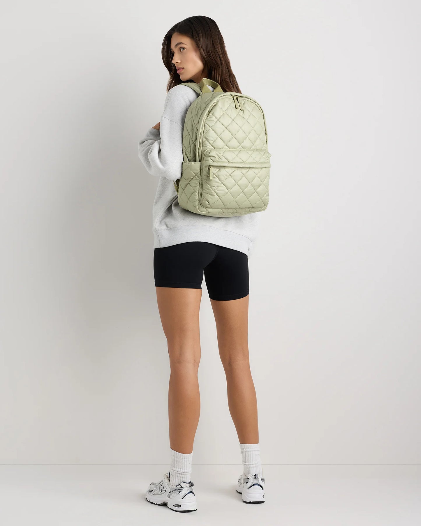 Transit Quilted Commuter Backpack - One Size / Taupe Brown