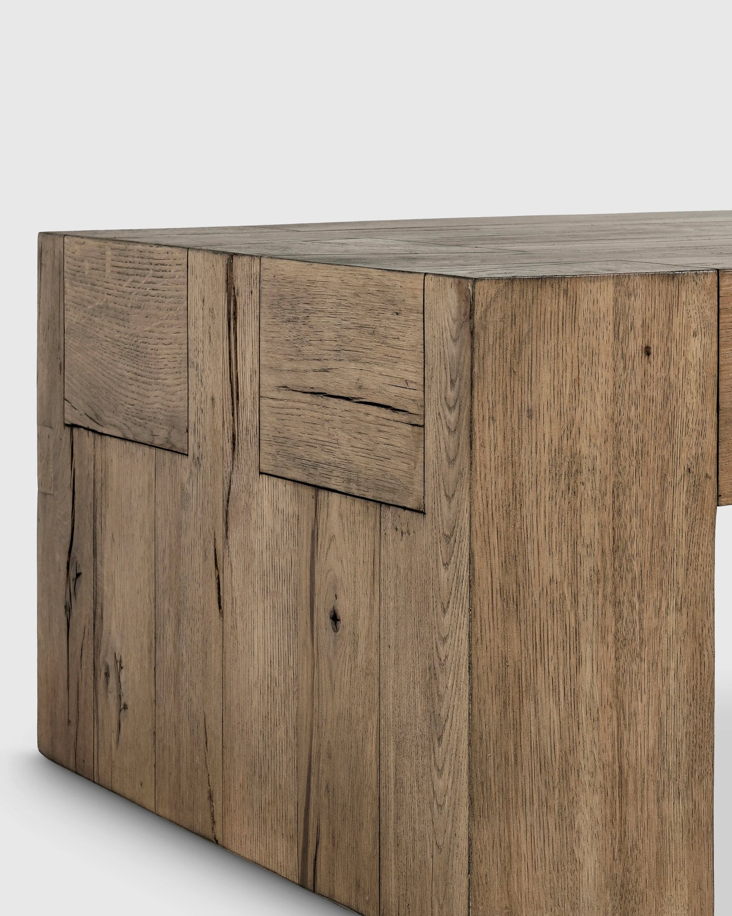 Reclaimed Oak Waterfall Coffee Table - 60" / Weathered Oak