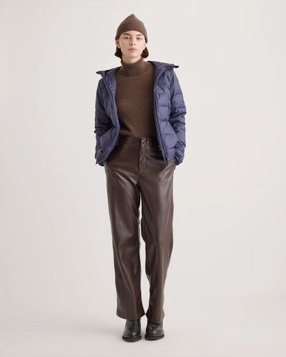 Lightweight Down Packable Puffer Hooded Jacket - XS / Navy