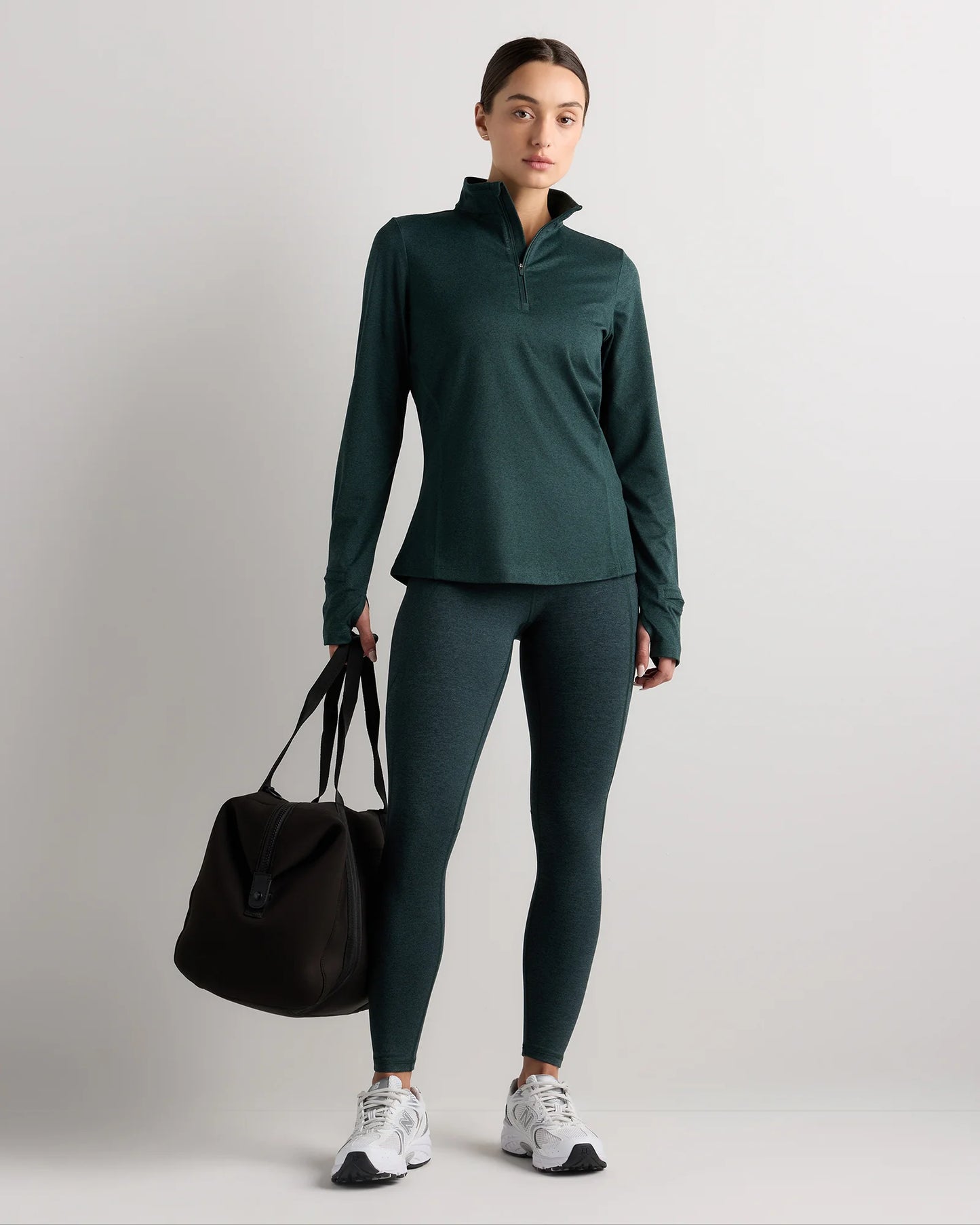 Flowknit Quarter-Zip Pullover - XS / Heather Deep Navy