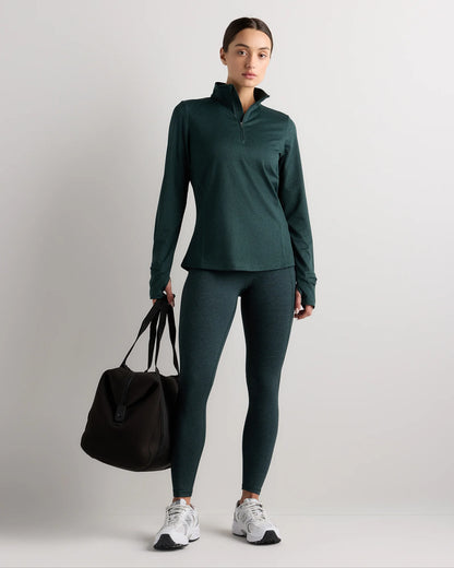 Flowknit Quarter-Zip Pullover - XS / Heather Deep Navy