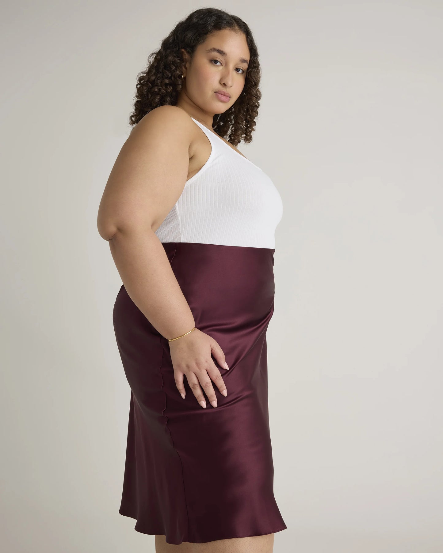100% Washable Silk Skirt - 1X / Wine Tasting Red