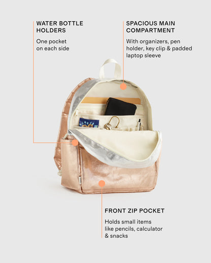 Recycled Double Pocket Backpack - One Size / Rainbow Clouds