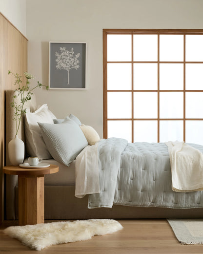 Organic Cotton Gauze Dream Quilt - Twin / Dried Sage