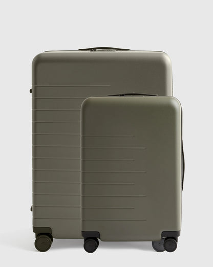 Carry-On & Large Check-In Suitcase Set - One Size / Dark Green