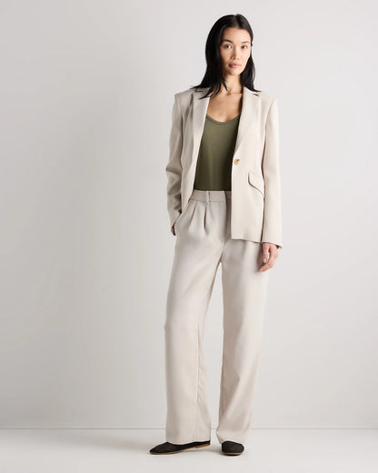 Stretch Crepe Cinched Waist Blazer - XS / Sand