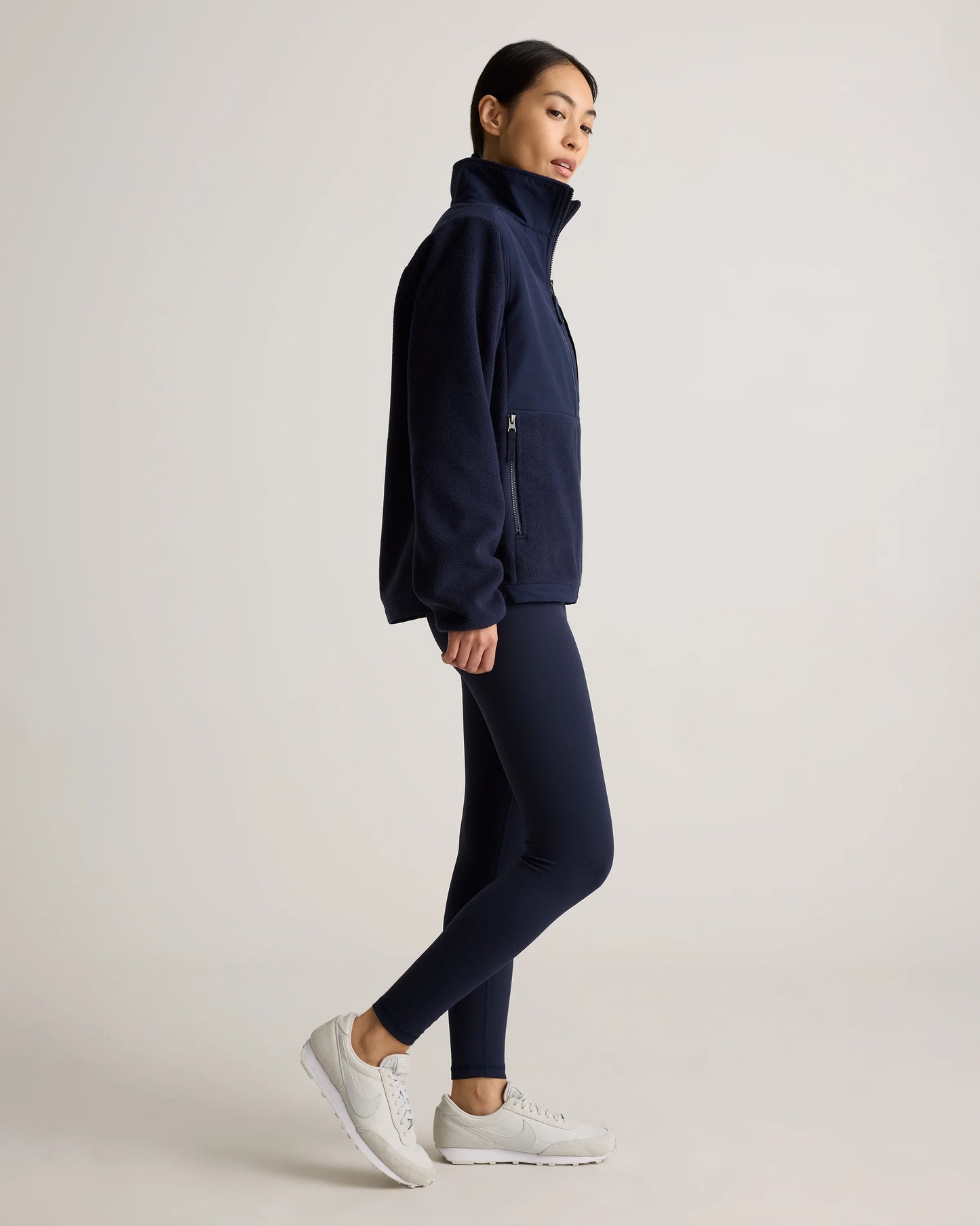 Polar Fleece Full-Zip Jacket - XS / Gravel/Bold Black
