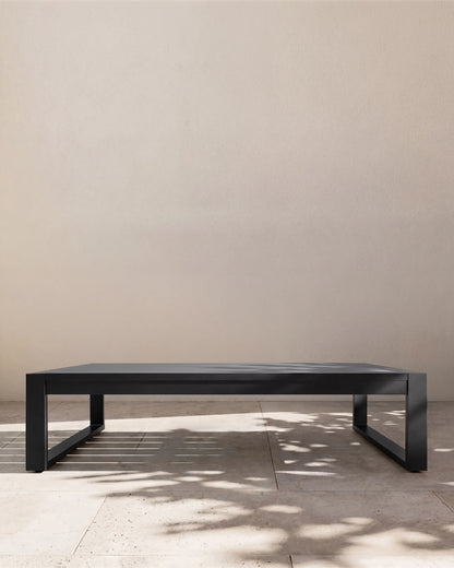 Linear Aluminum Outdoor Coffee Table - One Size / Dark Charcoal
