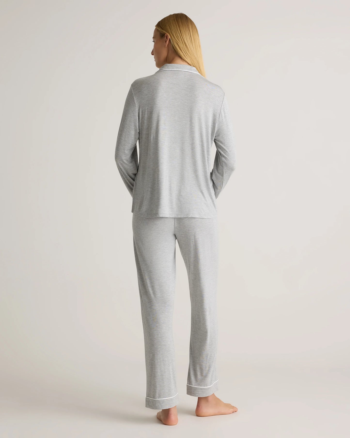 Bamboo Jersey Long Sleeve Pajama Set - XS / True Black