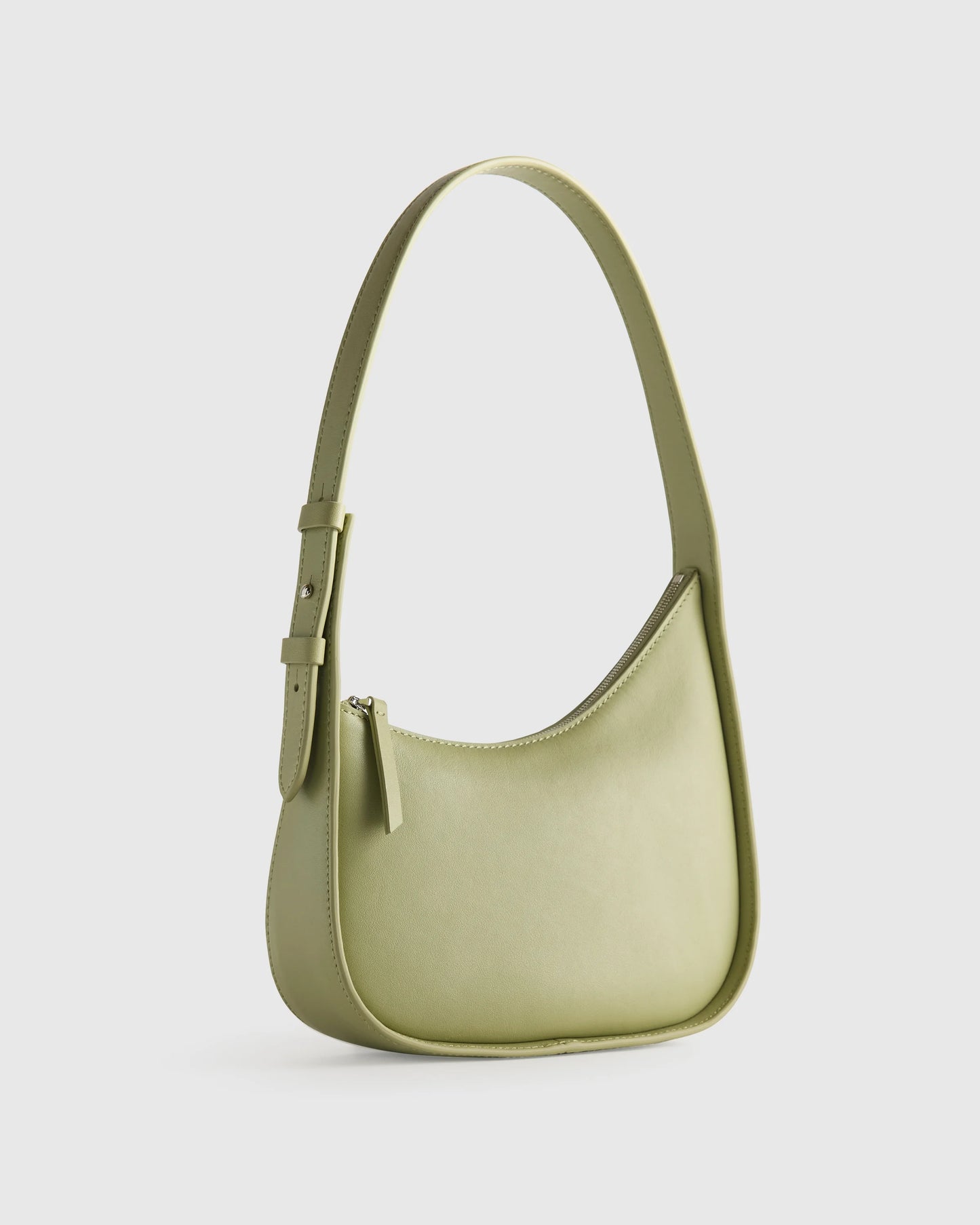 Italian Leather Asymmetrical Mini Shoulder Bag - One Size / Shell Pink