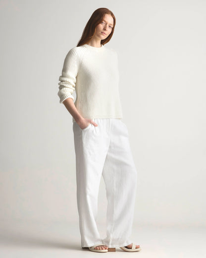 100% Organic Cotton Fisherman Crew Sweater - XS / Sapphire Blue