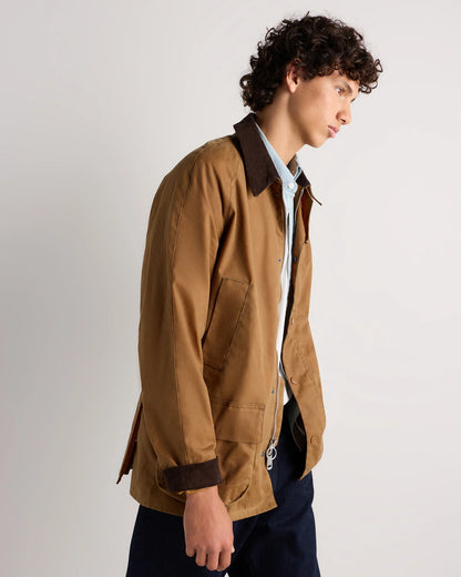 Organic Waxed Cotton Barn Jacket - S / Rustic Olive