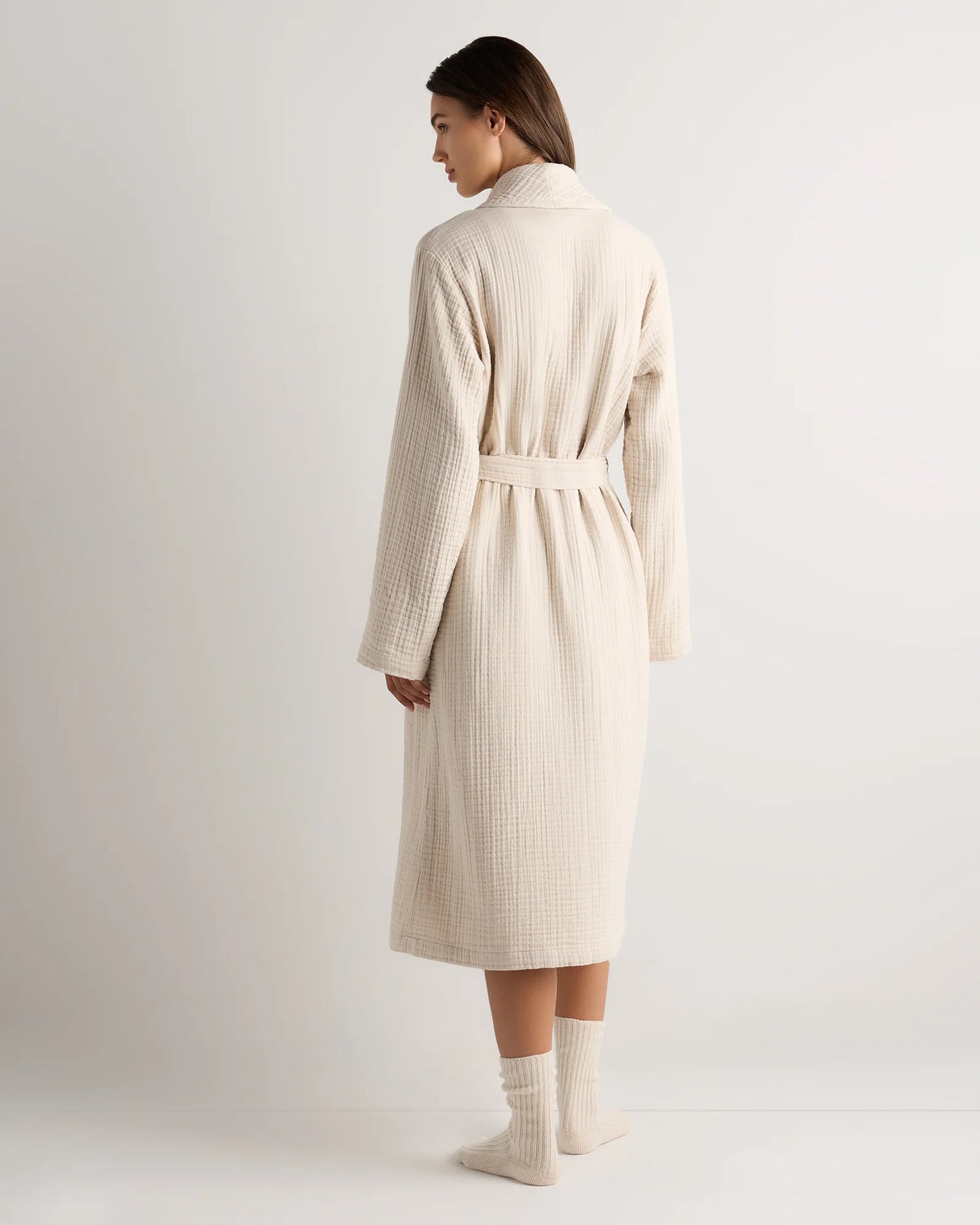 Soft Layered Turkish Cotton Robe - XS / White