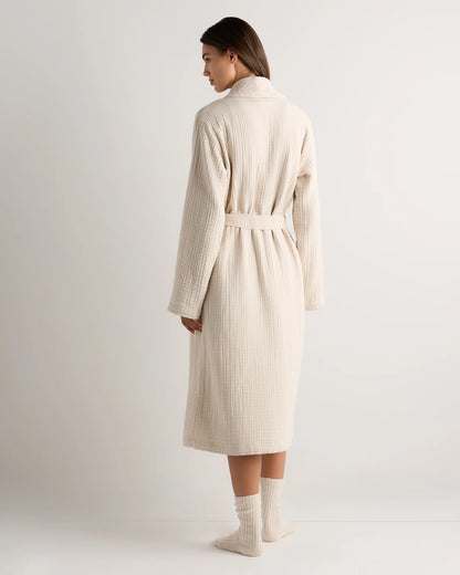 Soft Layered Turkish Cotton Robe - XS / White