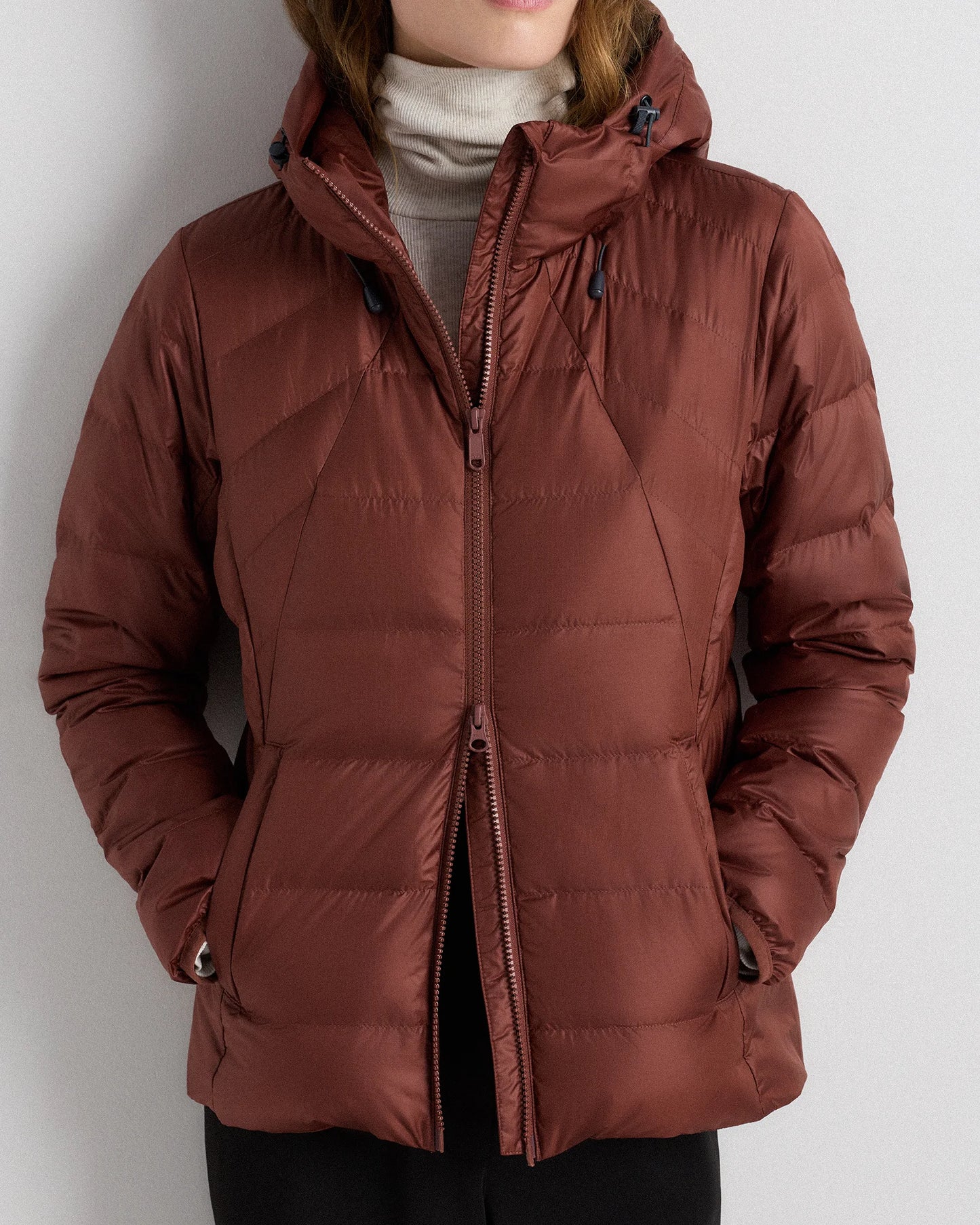 Lightweight Down Packable Puffer Hooded Jacket - XS / Navy