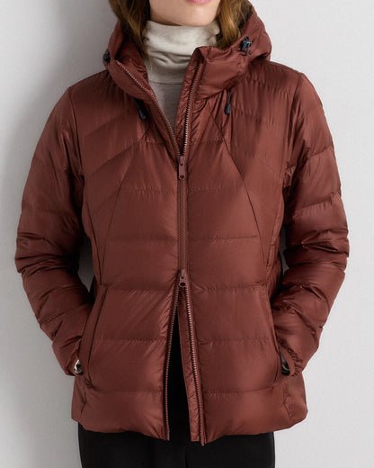 Lightweight Down Packable Puffer Hooded Jacket - XS / Navy