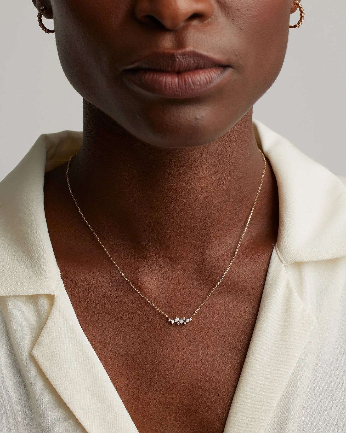 14K Gold Diamond Scatter Necklace - One Size / Yellow Gold