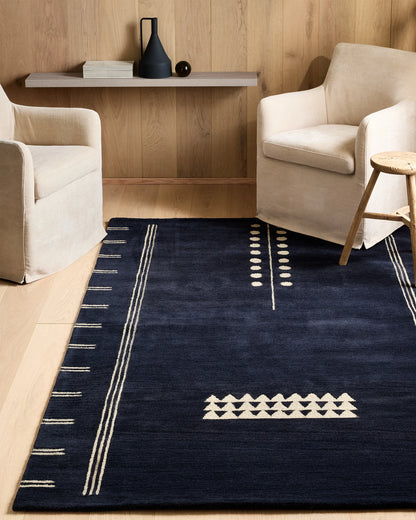 Kingsley Hand-Tufted Wool Rug - 2' x 3' / Navy