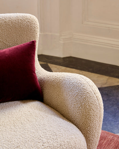 Teddy Boucle Petite Wingback Accent Chair - One Size / Oatmeal