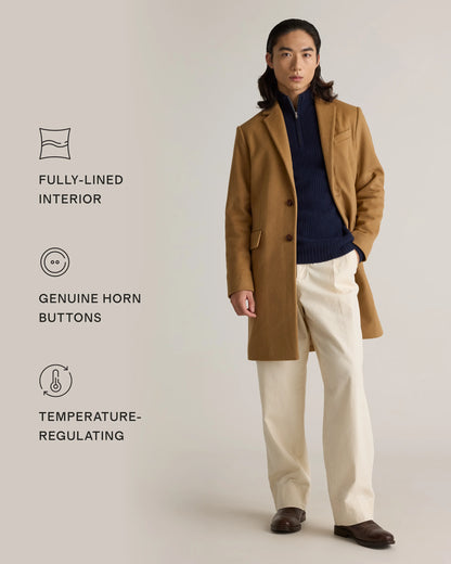 Italian Wool Overcoat - S / Heather Charcoal