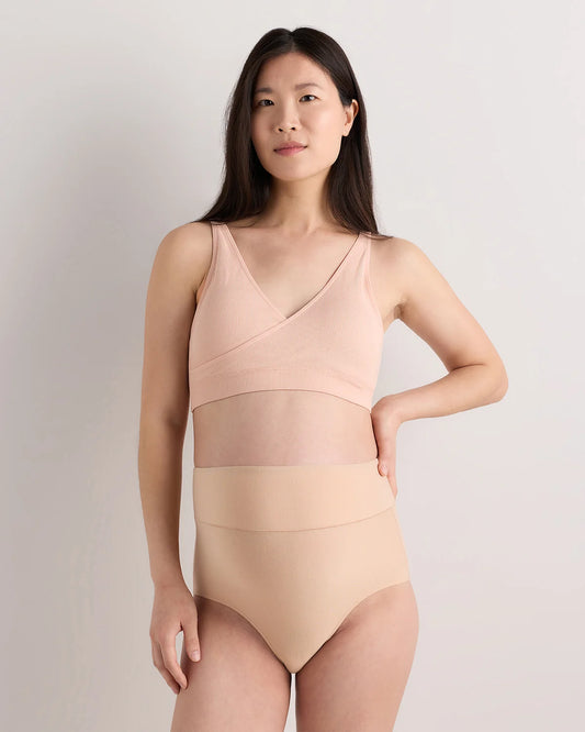 Seamless Crossover Nursing & Lounge Bra (2-pack) - XS / Peach Pink