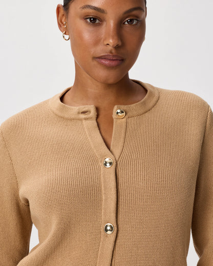 100% Organic Cotton Sweater Jacket - XS / Black/Ivory Colorblock