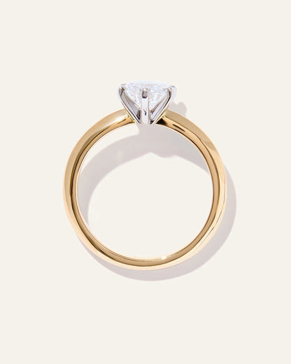 Lab Grown Diamond Round Six Prong Knife Edge Engagement Ring - 1ct - 4 / Yellow Gold