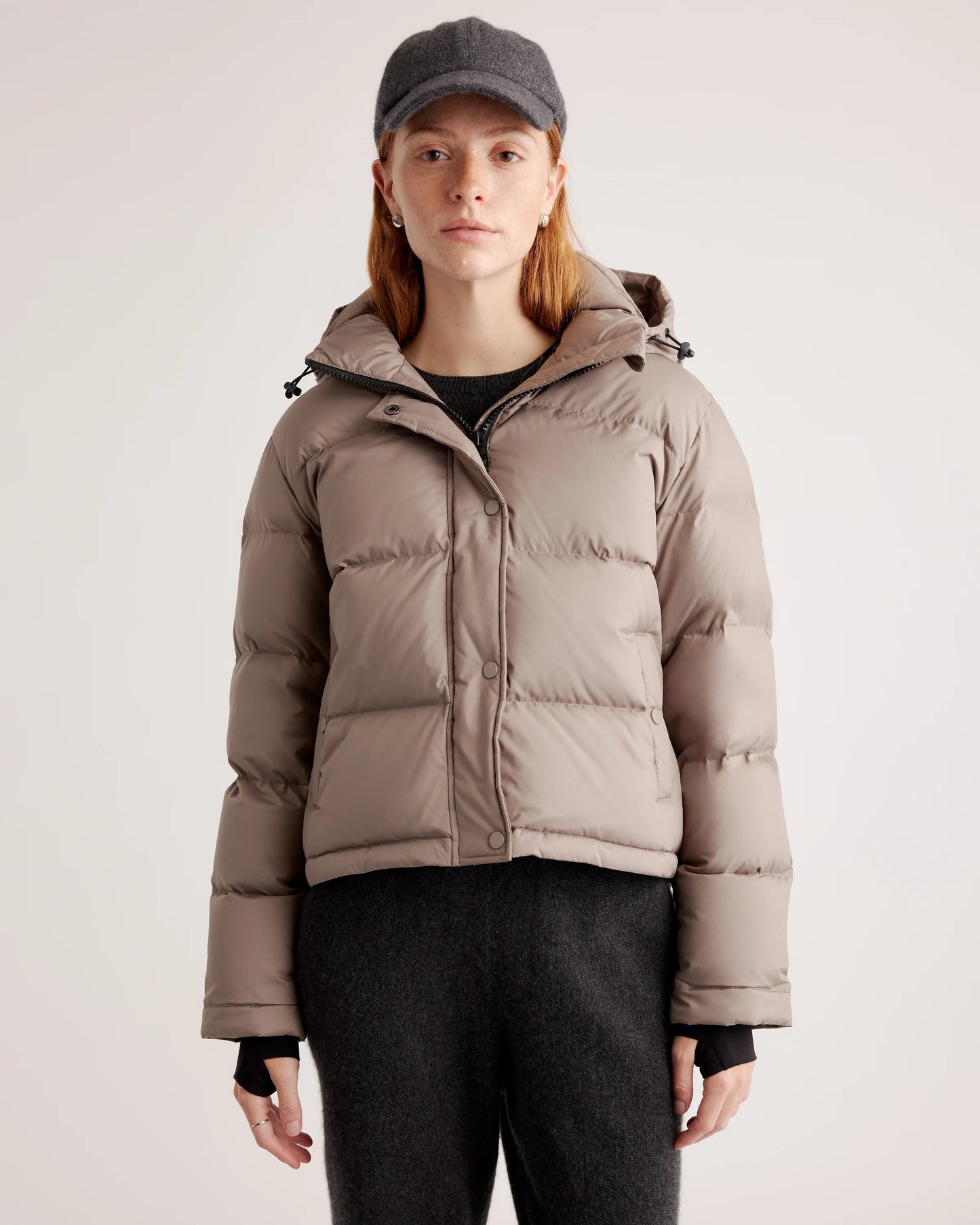 Responsible Down Cropped Puffer Jacket - XS / Shiny Black