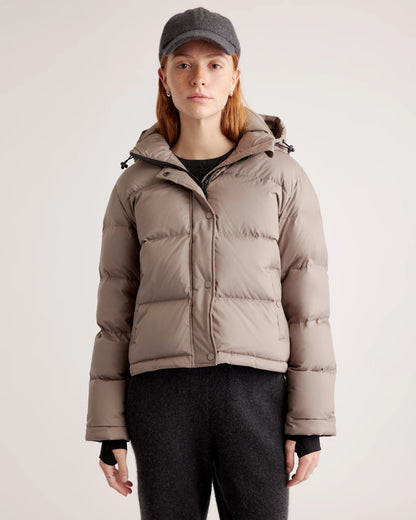 Responsible Down Cropped Puffer Jacket - XS / Shiny Black