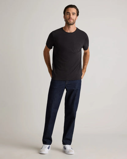 100% Organic Cotton Slub Pocket Tee - S / Bold Black