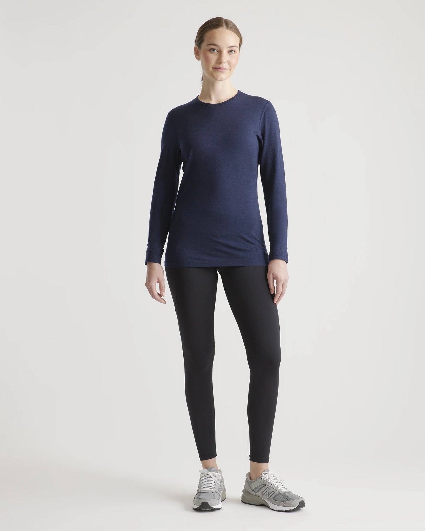 100% Merino Wool All-Season Long Sleeve Base Layer - XS / Black