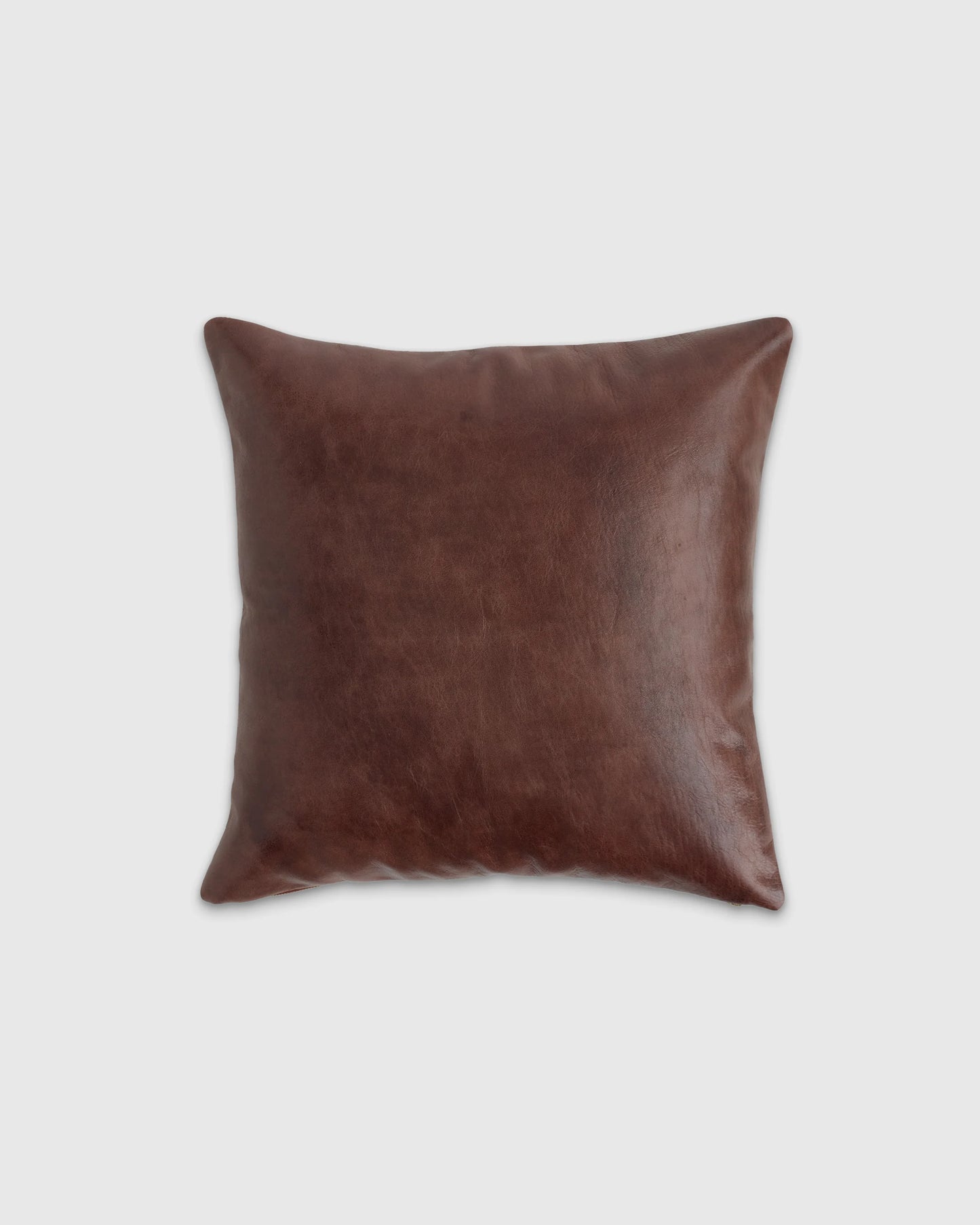 Solid Leather Pillow Cover - 20x20 / Cognac
