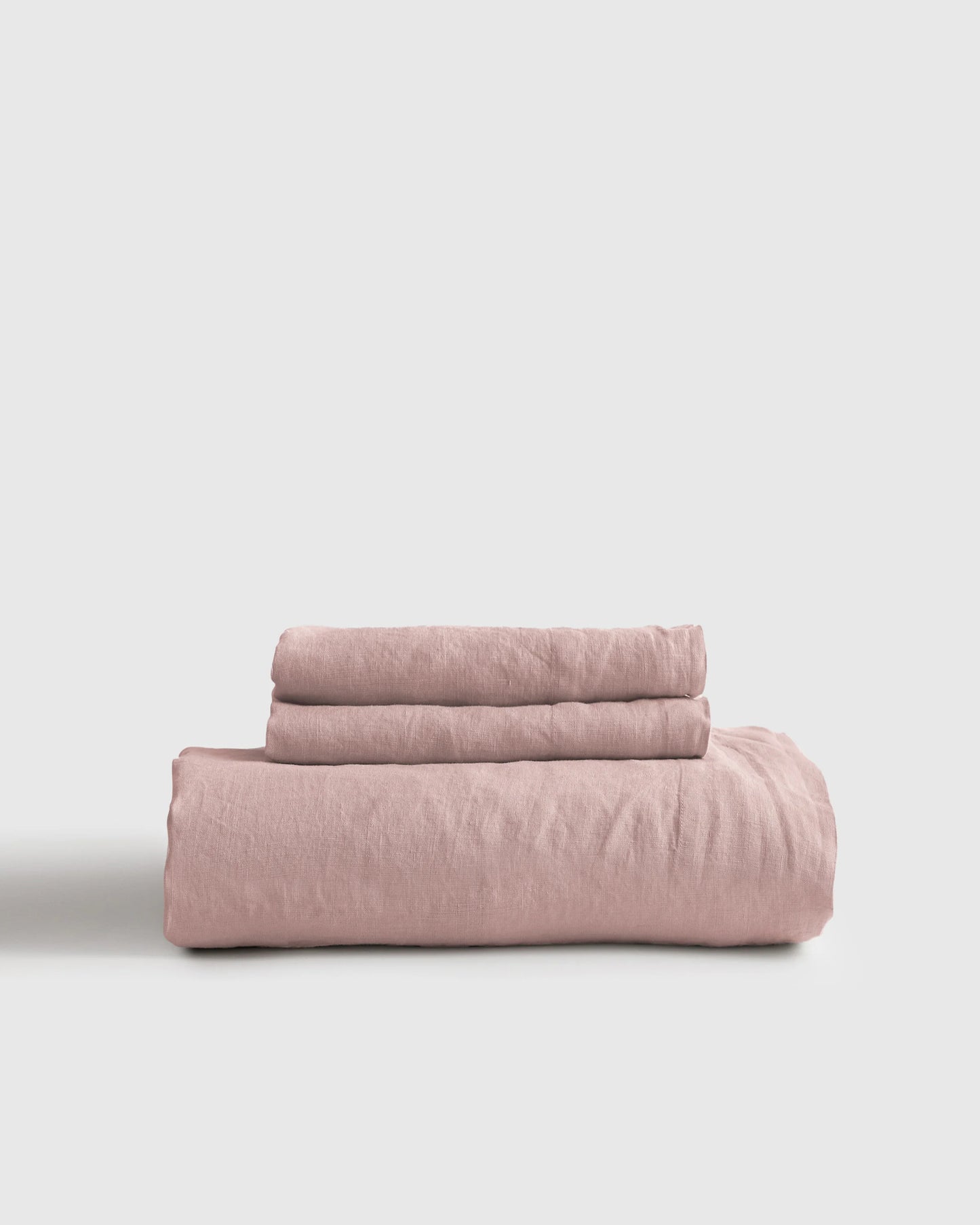 European Linen Fitted Sheet Set - Twin / Peach