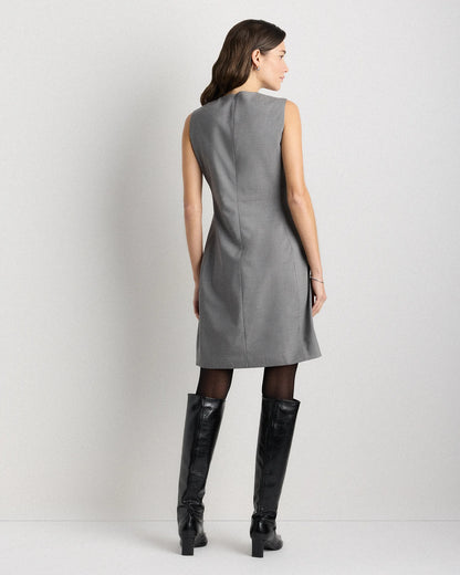 Italian Wool Sleeveless Dress - 0 / Grey Melange