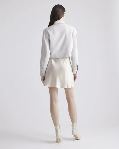 Stretch Crepe Cropped Jacket - XS / Morel