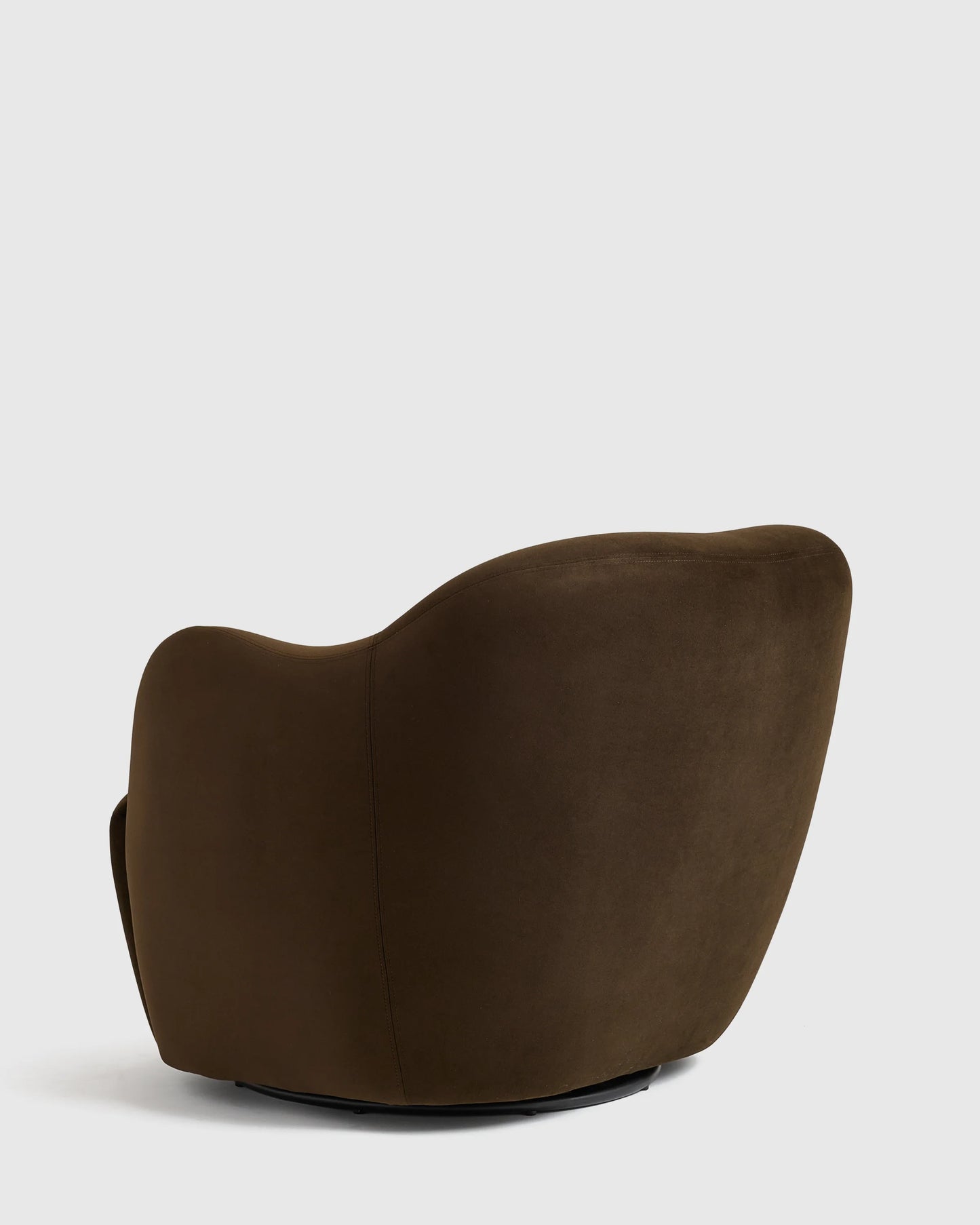 Performance Velvet Curved Arm Swivel Chair - One Size / Java