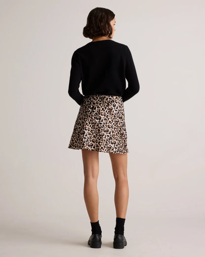 100% Washable Silk Mini Skirt - XS / Champagne