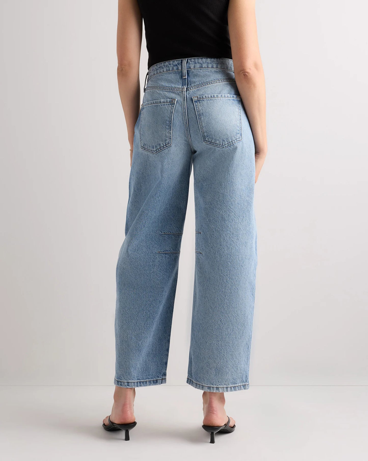 Maya Rigid Exaggerated Barrel Jeans - 24 / Powder Blue