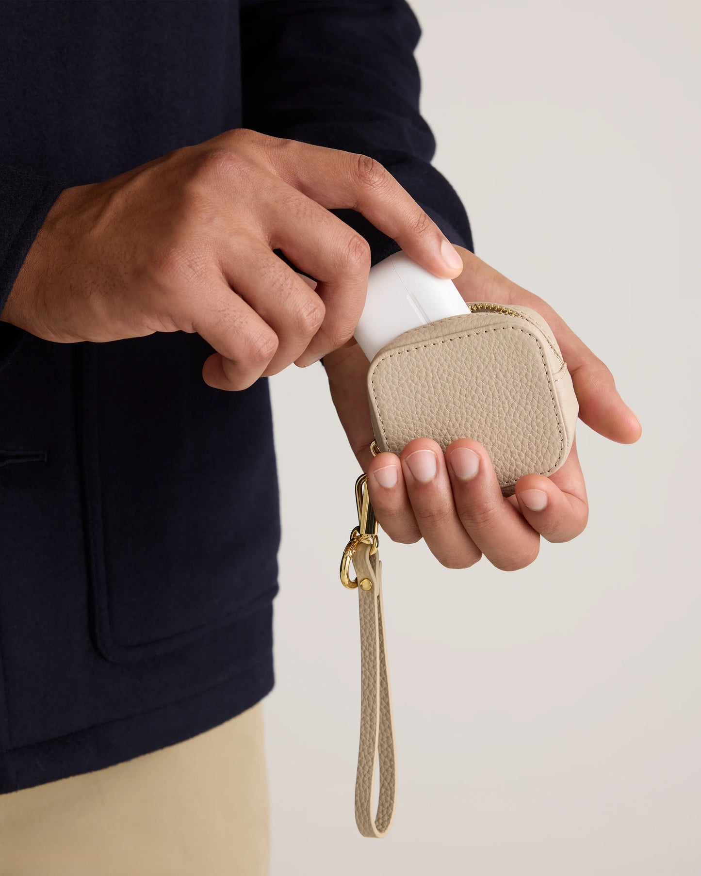 Italian Leather Zip Case - One Size / Black