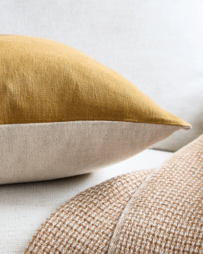 Reversible Linen Bamboo Pillow Cover - 20x20 / Brown/Natural
