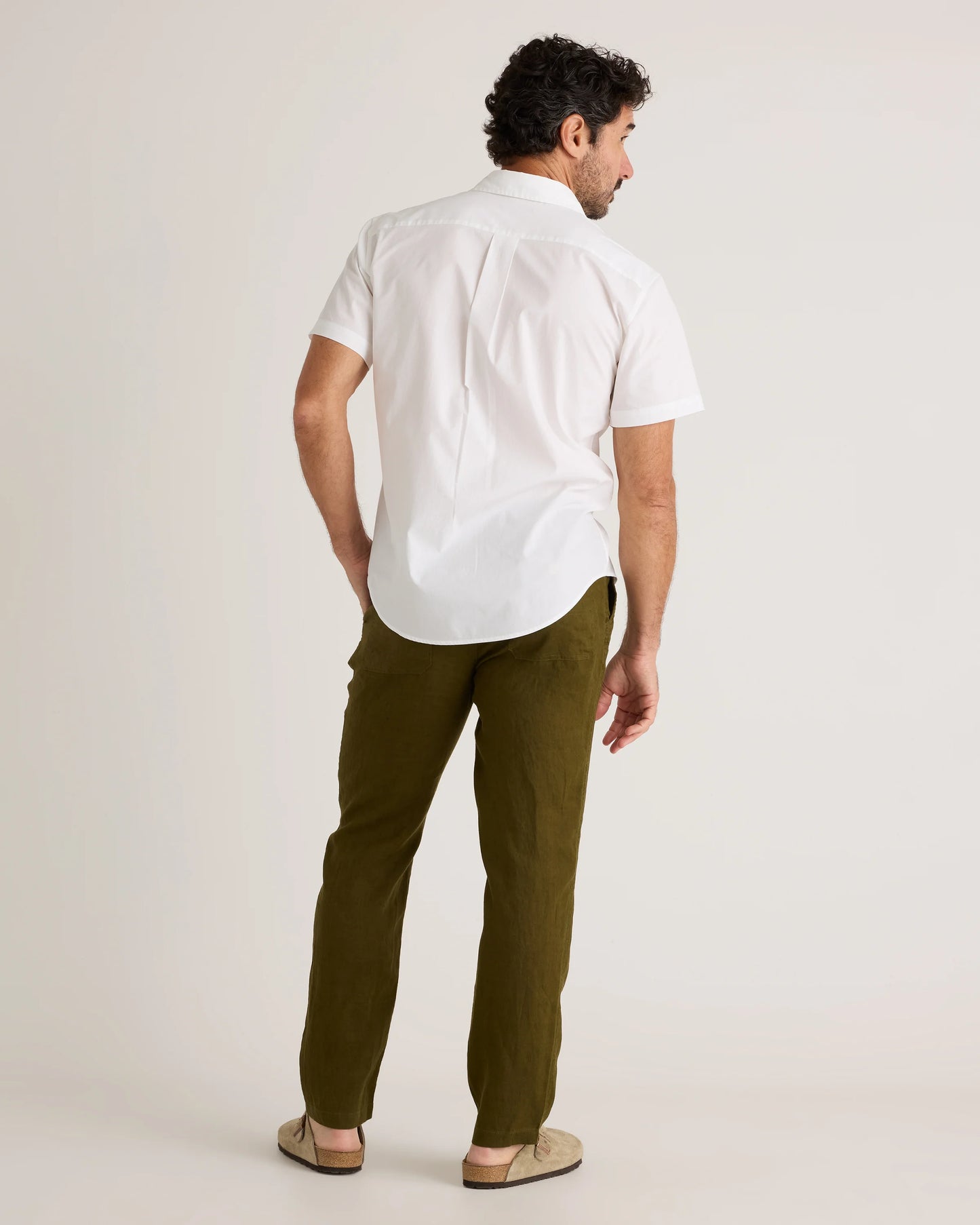 Organic Cotton Stretch Poplin Short Sleeve Shirt - S / Light Blue