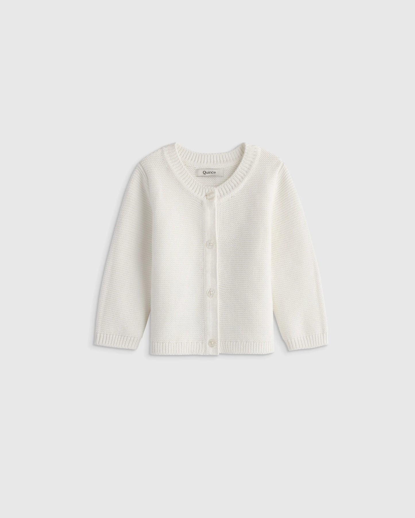 100% Organic Cotton Sweater Cardigan - 0-3M / Ivory